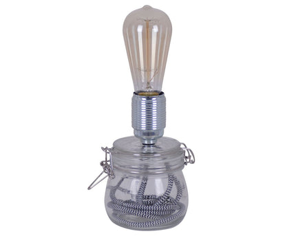 Glazen tafellamp Max. 11 cm hoog gemaakt van metaal en glas, E27 -aansluiting, tafellamp voor eetkamer, keuken, kinderkamer, gang
