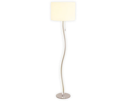 LED -vloerlamp "Aurelia" gemaakt van metaal en plastic in wit met stevig ingebouwde LED's, 163 cm hoog, verlichting voor woonkamer, eetkamer of kantoor