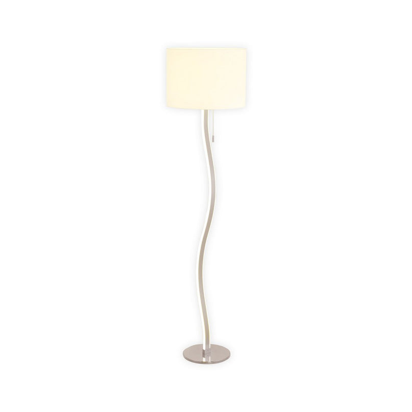 LED -vloerlamp "Aurelia" gemaakt van metaal en plastic in wit met stevig ingebouwde LED's, 163 cm hoog, verlichting voor woonkamer, eetkamer of kantoor