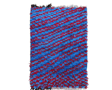 Marokkaans Berber-tapijt van gerecycled textiel 88 x 136 cm