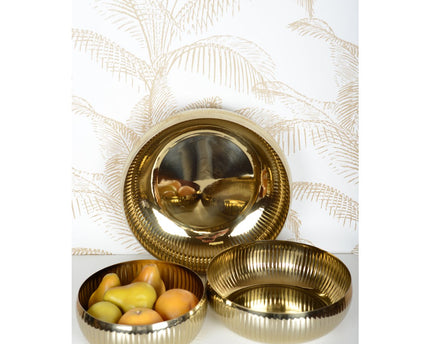 24 cm geribbelde gouden fruit gesneden