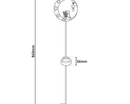 LED Solar Earth Spit "Elfe", voor buiten, metaal en plastic aarde spit in bruin, met geïntegreerde LED