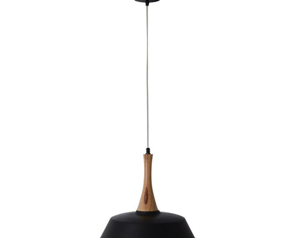 Hanger lamp "culum" Ø 36 cm gemaakt van metaal in zwart en koper, met hout, E27
