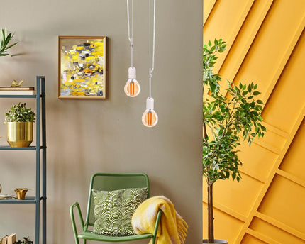 5-set LED-lamp met E14 versie 3.9 watt, gemaakt van metaal en glas, barnsteen