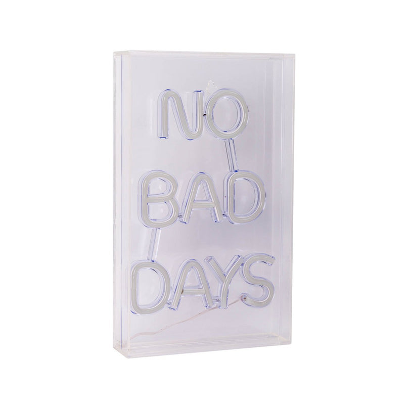 LED-lettertype licht "geen slechte dagen" decoratie voor binnen 30 x 18 cm, in blauw en magenta-rood