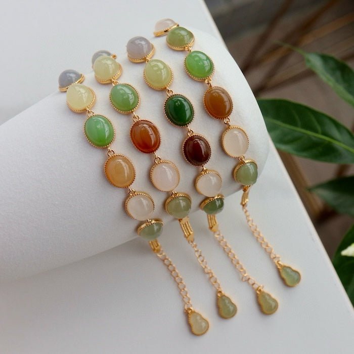Regenboog kleur Jade kralen armband