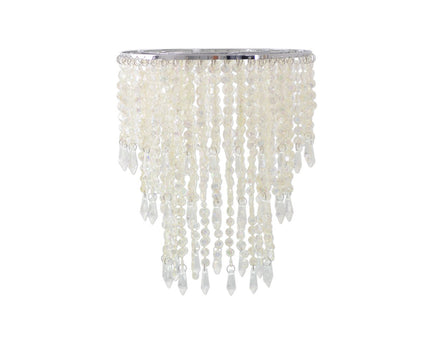 Deko hanger lamp "Kira", moderne kroonluchter gemaakt van metaal en plastic in helder/transparant, met E27 -versie en een Øvon 22,5 cm