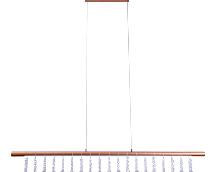 Led hanglamp "nobilis" lengte ongeveer 100 cm, gemaakt van metaal en plastic in goud, met stevig geïnstalleerde LED's, verlichting voor woonkamer, eetkamer of kantoor