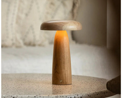 Lennart Houten Tafellamp – Oplaadbare, dimbare en draadloze verlichting