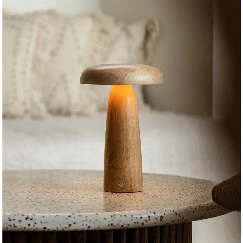 Lennart Houten Tafellamp – Oplaadbare, dimbare en draadloze verlichting