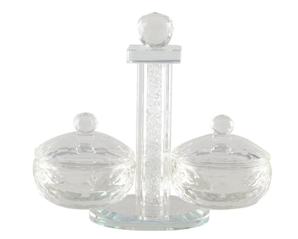 Kristal ronde zout shaker en peper