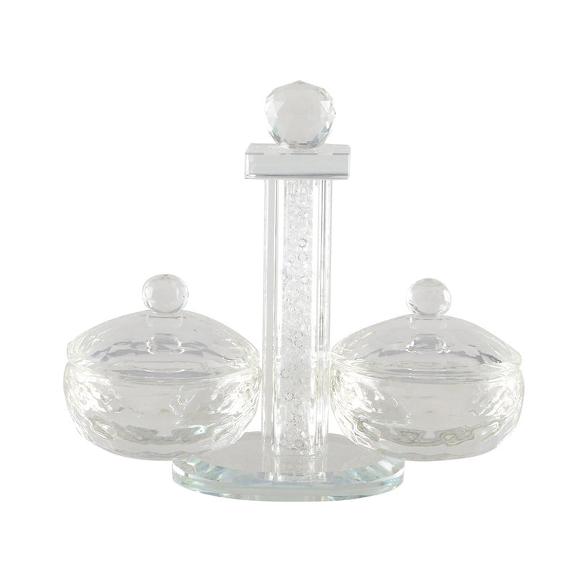 Kristal ronde zout shaker en peper