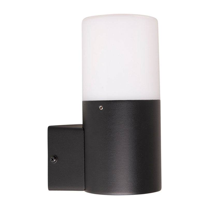 Buiten wandlamp "Torcia" 16,5 cm hoog, gemaakt van metaal en plastic in zwart, E27