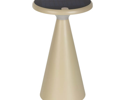 Zonne -batterijtafellamp "Palu" voor buiten en binnen, gemaakt van plastic in beige, 20 cm hoog