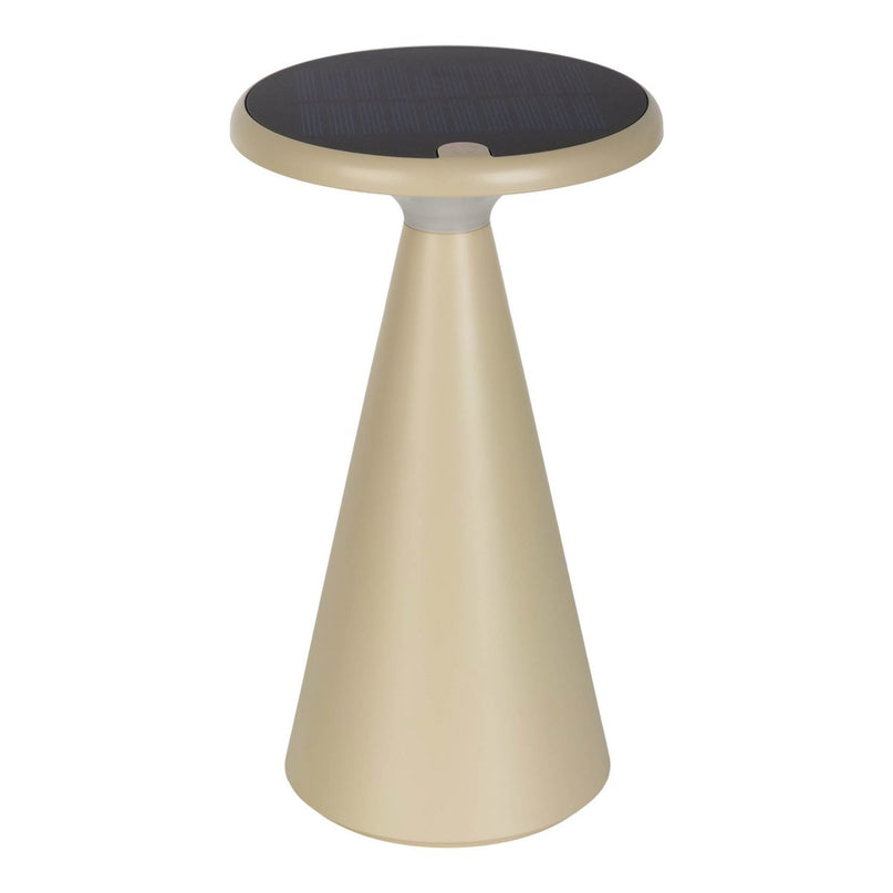 Zonne -batterijtafellamp "Palu" voor buiten en binnen, gemaakt van plastic in beige, 20 cm hoog