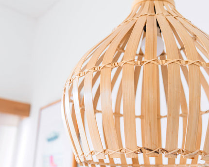 Bamboe Lampenkap – Boho Hanglamp – Bamboe Hanglamp – Lampenkap Klokvormig – Handgemaakte Bamboe Lampenkap KIRMA (Ø 45 cm)