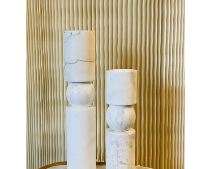 KANDELAAR | MARBLE | WHITE M H29.5cm*W8cm D 8cm Reversible for flower arrangement