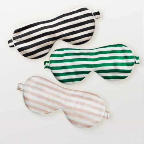 100% zijde ontspanningsslaapmasker-19 mm-bandjes op schaakbordpatronen-oversize