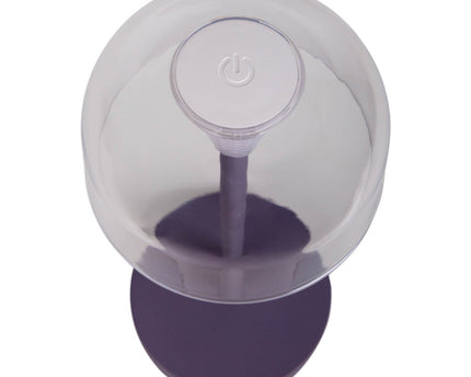 2-ex-ingestelde LED-batterijtafel Licht "Gomba" voor buiten en binnen, gemaakt van metaal en plastic in bramen, 18,5 cm hoog