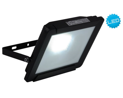 LED Outer Lamp "Spotlight" 30W, gemaakt van metaal en glas in het zwart, met geïntegreerde LED