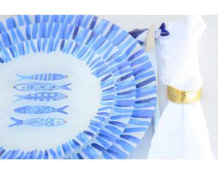 Blue Fish Presentation Plate 30x30x2.2cm