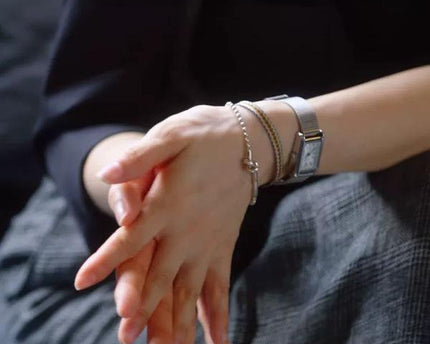 Ball Chain armband-zilveren knoopontwerp