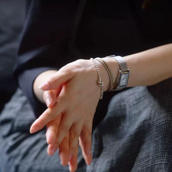 Ball Chain armband-zilveren knoopontwerp