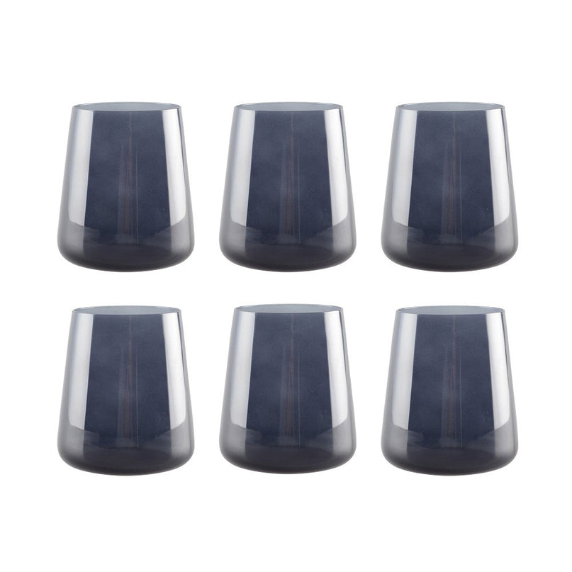 Zwarte waterglazen - veel 6
