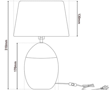 Keramische tafellamp "Talia", tafellamp, keramiek, beige/grijs, met E14 -aansluiting, voor eetkamer, woonkamer, gang of kantoor, 31 cm hoog