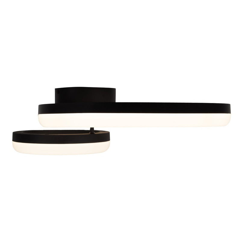 LED CCT-plafondlicht "Circulo" gemaakt van zwart metaal en zandkleurig plastic 53 cm lang
