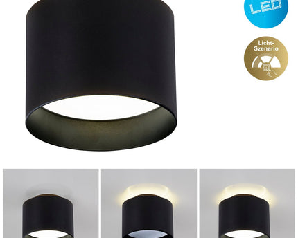LED Spot "Trios" Ø 10 cm zwart, gemaakt van metaal en plastic met geïntegreerde LED's