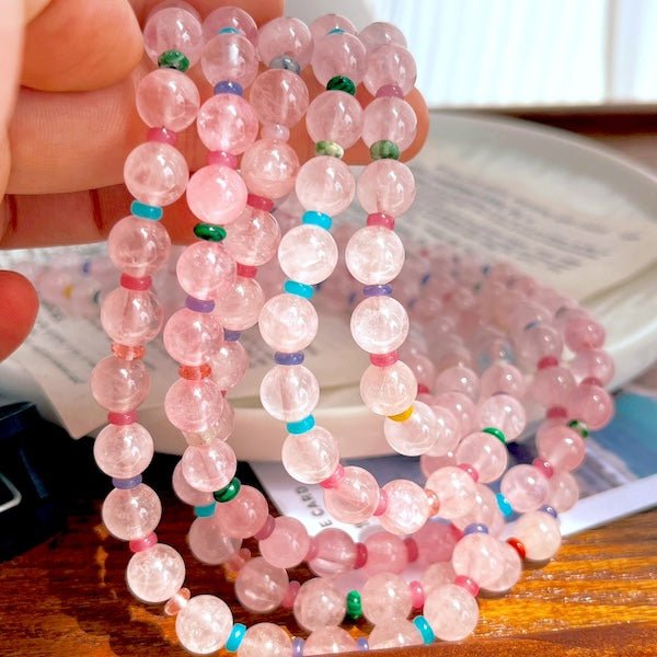 Rozenkwarts kristal dopamine kralen ketting