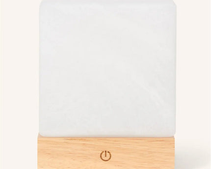 YCE lichtbruine draadloze houten lamp met bevroren glas-oplaadbare, dimbare, 100-uur batterij
