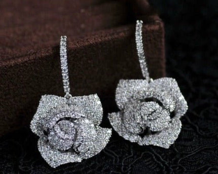 Sprankelende Fancy Camille Flower Drop Oorbellen