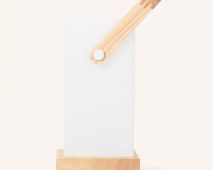 Harper lichtbruine houten lamp – draadloze oplaadbare tafellamp met handvat