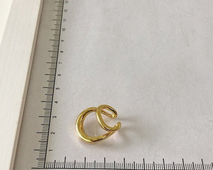 Dubbele lijn gouden en zilveren oormanchet