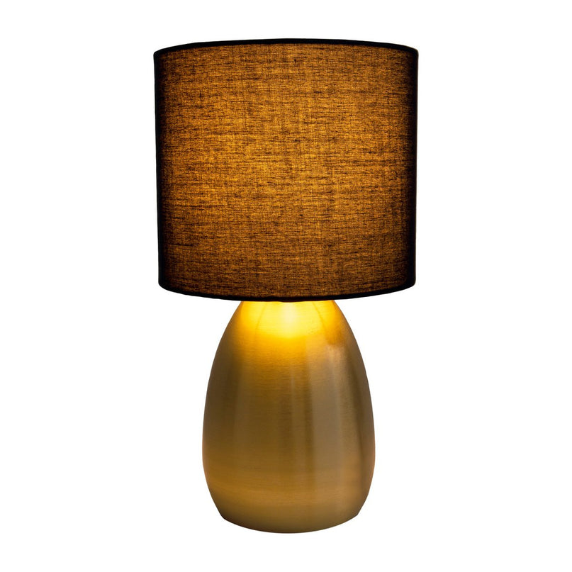 Taflamp "Aurum" 33 cm hoog in goud/zwart, gemaakt van metaal en textiel, met E14 -versie, verlichting voor eetkamer, woonkamer, gang of kantoor