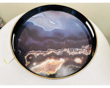 Combination: a tray, a marble candlestick, a marble vase with high-end silk fabric flowers