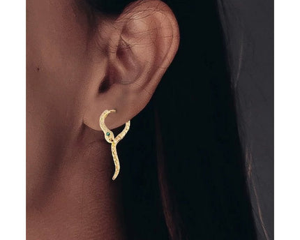 Unieke groene -eye cobra -ontwerp oorbellen - goud n zilver