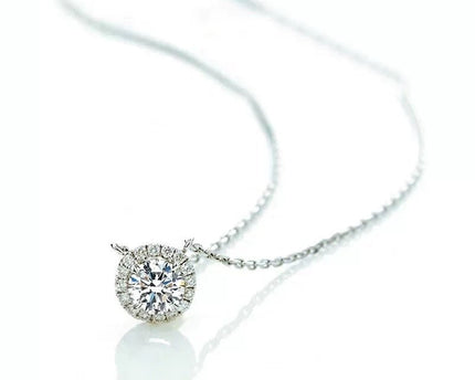 Sprankelende Moissanite Halo ketting