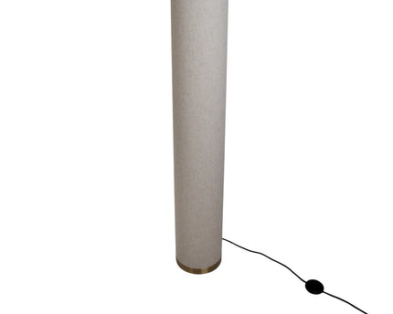 Staande lamp "Beate" Natuur van metaal en een tekstblazer in de natuur, E27 -aansluiting, vloerlamp voor eetkamer, woonkamer, gang of kantoor, ca. 110 cm hoog