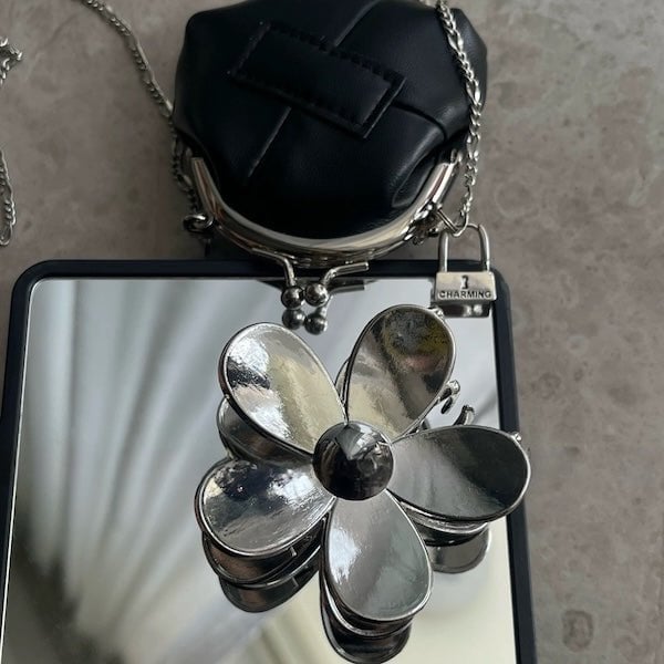 Levendige bloem klauw metalen haar clips-goud n zilver
