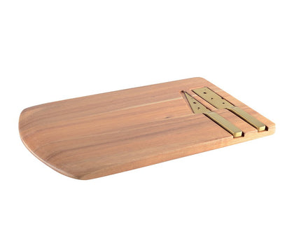 Houten kaasgerecht met 2 messen