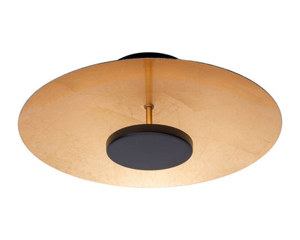 LED -plafondlamp "Firenze" metalen plafondlamp in zwart en goud, stevig geïnstalleerd, verlichting voor woonkamer, kantoor of de toegangsstang van 30 cm diameter