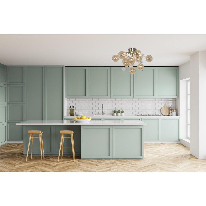 Plafondlamp "explosie" Amber gemaakt van metaal en glas, G9 -versies, plafondlamp voor eetkamer, woonkamer, gang of kantoor, Ø57 cm