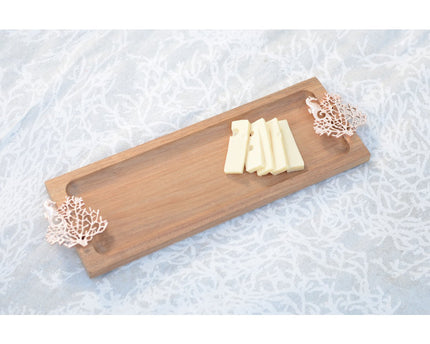 Houten lade met decoratie roségoud 42x13x3cm