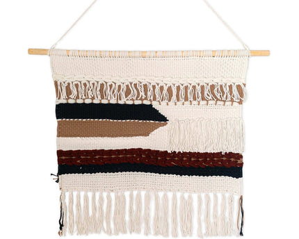 Grote macrame muurhangen - geweven boho wanddecor - moderne katoenen muur hangend natuurlijk materiaal - handgeweven wanddecor 120x95 cm udara
