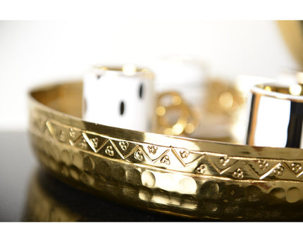 Gouden ronde lade 30,5 cm