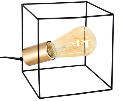 Tafellamp "Canto", tafellamp gemaakt van zwart en goud, E27-Socket-versie, voor eetkamer, woonkamer, gang, kantoor of als een bedlamp, 16 cm hoog