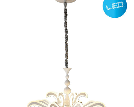 Led Crown "Ludwig" wit Ø 66 cm, met stevig geïnstalleerde LED's, metaal in wit
